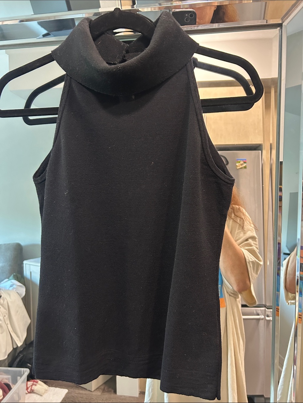 Gianfranco Ferre Black Sleeveless Turtleneck Tank